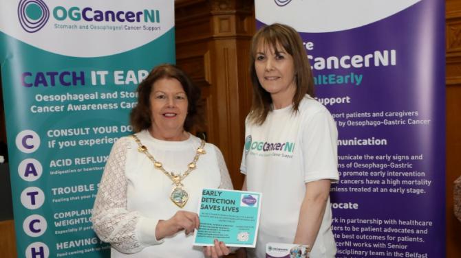 Mayor lights up buildings to highlight Oesophageal Cancer Awareness Month