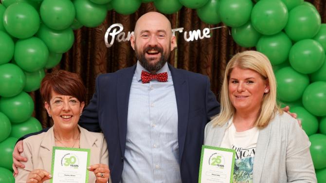 Strabane colleagues celebrate 55 years in the aisles!