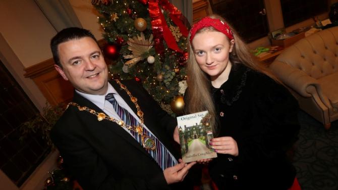 Mayor hosts reception for young author Isabella Coughlan following the launch of her latest novel